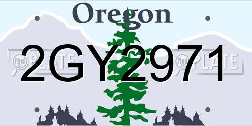 2GY2971 Oregon License Plate