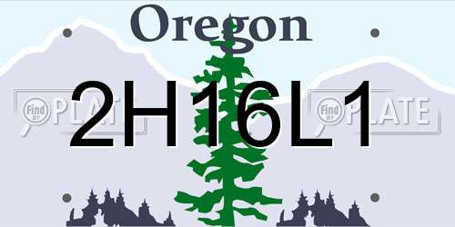 2H16L1 Oregon License Plate