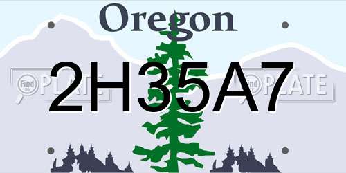 2H35A7 Oregon License Plate