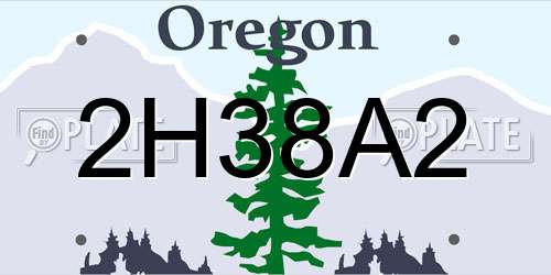 2H38A2 Oregon License Plate