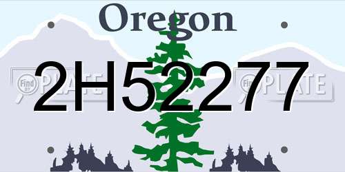 2H52277 Oregon License Plate
