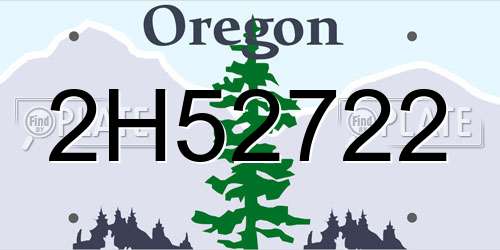 2H52722 Oregon License Plate