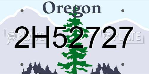 2H52727 Oregon License Plate