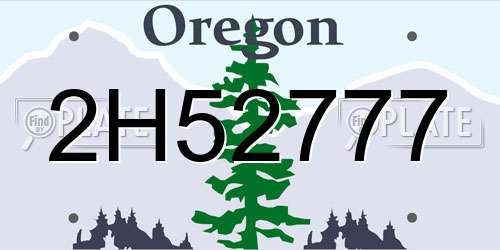 2H52777 Oregon License Plate