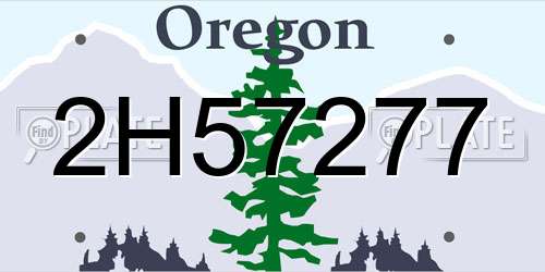 2H57277 Oregon License Plate