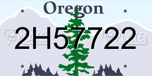 2H57722 Oregon License Plate