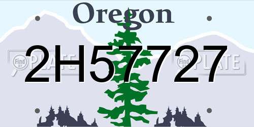 2H57727 Oregon License Plate
