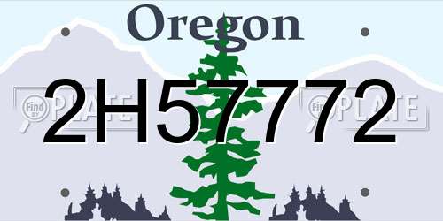 2H57772 Oregon License Plate
