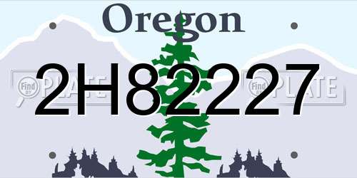 2H82227 Oregon License Plate