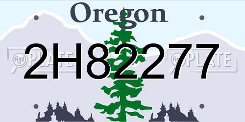 2H82277 Oregon License Plate