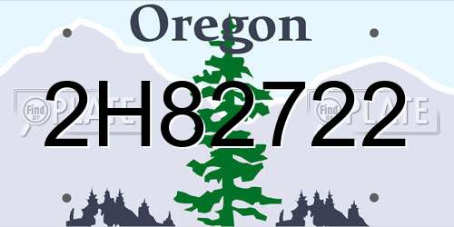 2H82722 Oregon License Plate