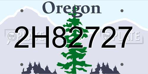 2H82727 Oregon License Plate