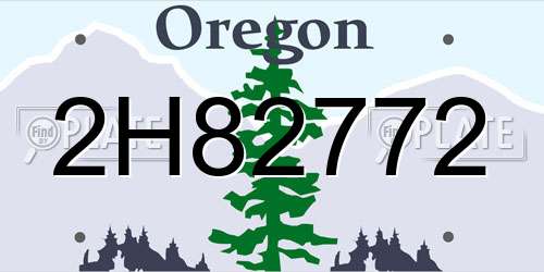 2H82772 Oregon License Plate