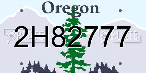 2H82777 Oregon License Plate