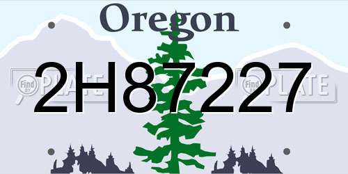 2H87227 Oregon License Plate