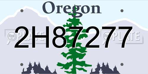2H87277 Oregon License Plate