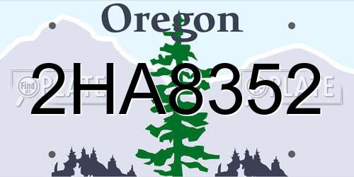 2HA8352 Oregon License Plate