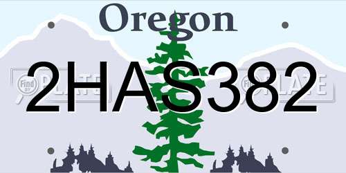 2HAS382 Oregon License Plate