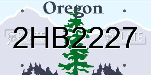2HB2227 Oregon License Plate