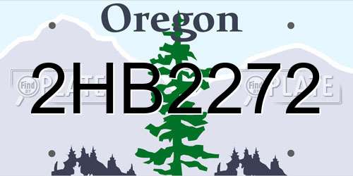 2HB2272 Oregon License Plate
