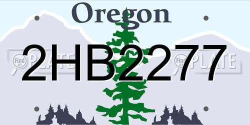 2HB2277 Oregon License Plate