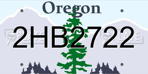 2HB2722 Oregon License Plate