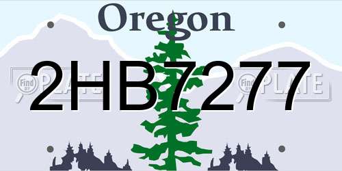 2HB7277 Oregon License Plate