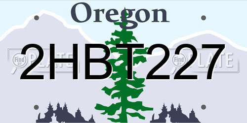 2HBT227 Oregon License Plate