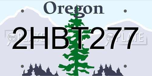2HBT277 Oregon License Plate