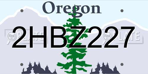 2HBZ227 Oregon License Plate