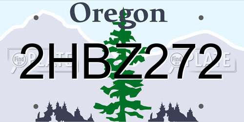 2HBZ272 Oregon License Plate