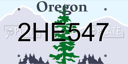 2HE547 Oregon License Plate