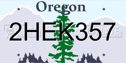 2HEK357 Oregon License Plate