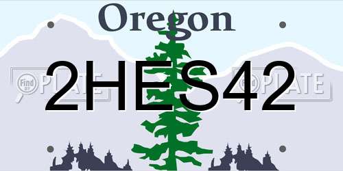 2HES42 Oregon License Plate