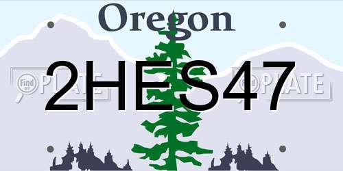 2HES47 Oregon License Plate
