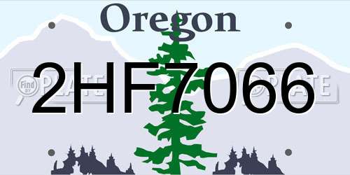 2HF7066 Oregon License Plate