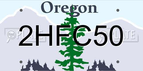2HFC50 Oregon License Plate