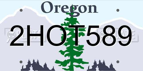 2HOT589 Oregon License Plate