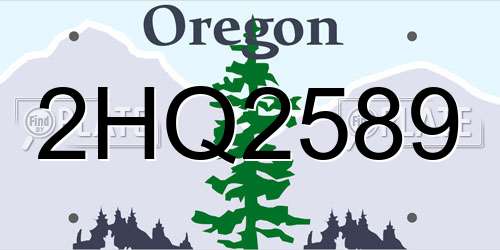 2HQ2589 Oregon License Plate