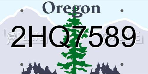 2HQ7589 Oregon License Plate