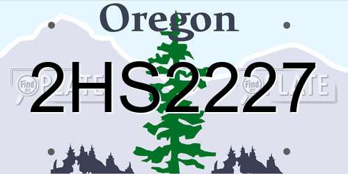 2HS2227 Oregon License Plate