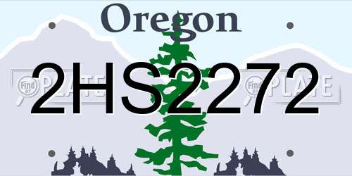 2HS2272 Oregon License Plate