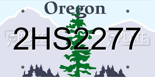 2HS2277 Oregon License Plate