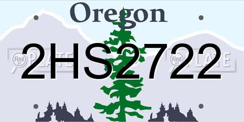 2HS2722 Oregon License Plate