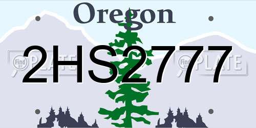 2HS2777 Oregon License Plate