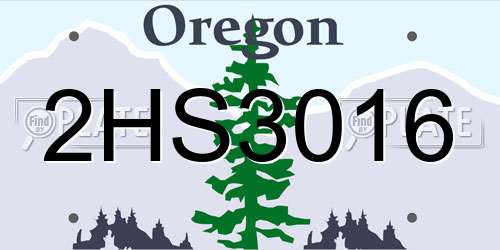 2HS3016 Oregon License Plate
