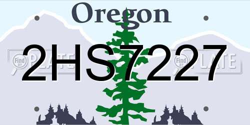 2HS7227 Oregon License Plate