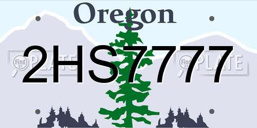 2HS7777 Oregon License Plate