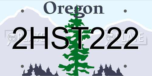 2HST222 Oregon License Plate