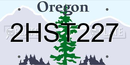 2HST227 Oregon License Plate
